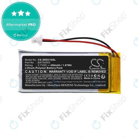 Batterie pour Cardo Q1, Q3, 450mAh, Li-Pol, 3.7V, BAT00003, HQ