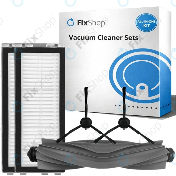 Kit de pièces de rechange pour Xiaomi Dreame L20 Ultra, X20 Pro, X20 Pro Plus (1x Brosse principale, 2x Filtre, 2x Brosse latérale – noire)