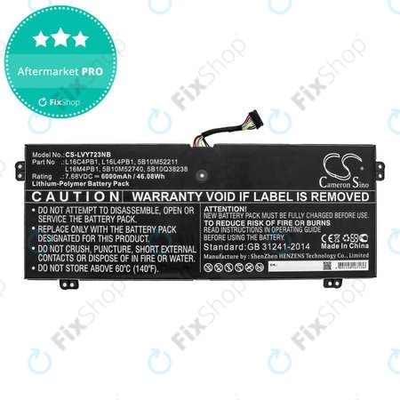 Chargeur pour Lenovo Yoga 720-13, 730-13, 6000mAh, Li-Pol, 7.68V, L16L4PB1, HQ