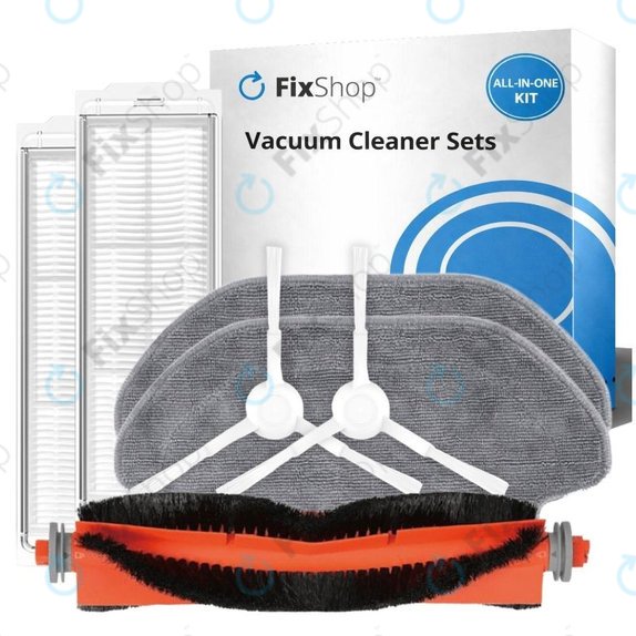 Kit de pièces de rechange pour Xiaomi Robot Vacuum S10, S10 EU, S12 (1x Brosse principale, 2x Filtres, 2x Brosses latérales, 2x Lingettes de lavage)