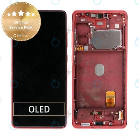 Samsung Galaxy S20 FE G780F - Écran LCD + Écran Tactile + Cadre (Rouge Nuage) - GH82-24219E, GH82-31328E, GH82-31329E, GH82-24220E Genuine Service Pack