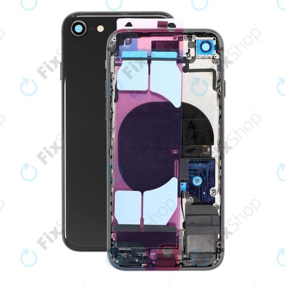 Apple iPhone SE (2e génération 2020) - Petites pièces du boîtier arrière (noir)