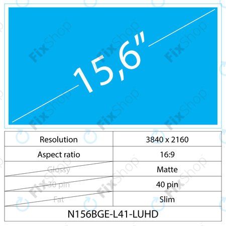 15,6 LCD Fin Mat 40 broches UHD