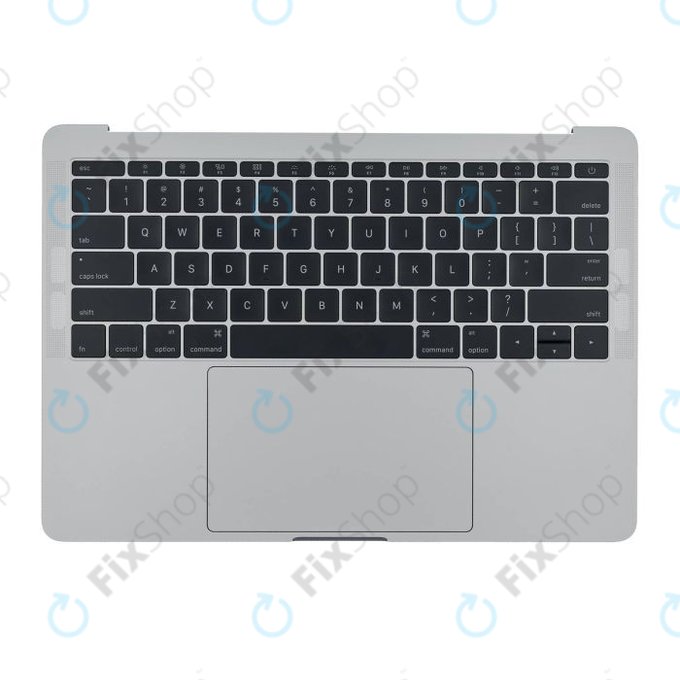 Apple MacBook Pro 13" A1708 (Fin 2016 - Mi 2017) - Cadre clavier supérieur + clavier US + microphone + trackpad + haut-parleurs (Argent)