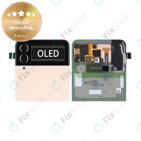 Samsung Galaxy Z Flip 4 F721B - Écran LCD + Écran Tactile + Cadre (Externe) (Or Rose) - GH97-27947C Genuine Service Pack