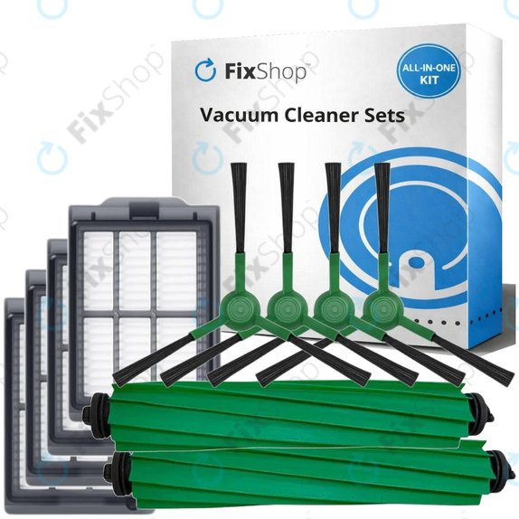 Kit de pièces de rechange pour iRobot Roomba Plus 405 Combo, 505 Combo (2x Brosse principale, 4x Filtre, 4x Brosse latérale)