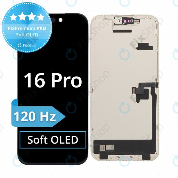 Écran Soft OLED 120Hz pour iPhone 16 Pro, Tactile avec cadre, FixPremium PRO