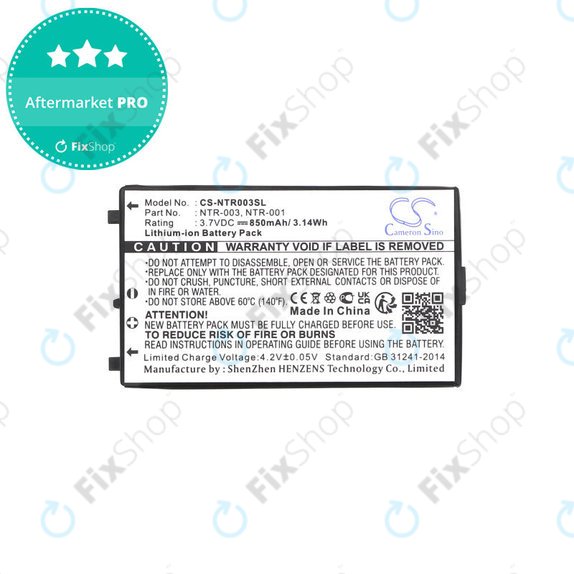 Batterie pour Nintendo, 850mAh, Li-Ion, 3.7V, NTR-003, HQ