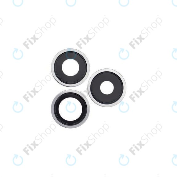 Apple iPhone 13 Pro, 13 Pro Max - Objectif de caméra arrière + cadre (Argent) - 3pcs