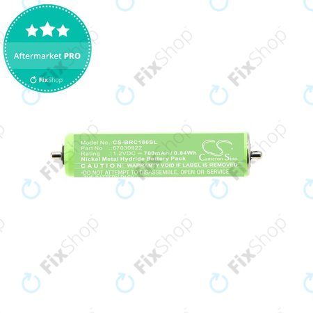 Batterie pour Braun 1000, 180, 2000, 3000, 4735, 5411, Cruzer1, Cruzer Z20, 700mAh, Ni-MH, 1.2V, 67030922, HQ