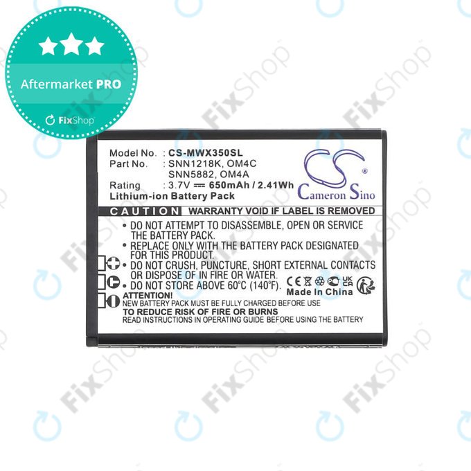 Batterie pour Motorola Gleam +, 650mAh, Li-Ion, 3.7V, OM4A, OM4C, HQ