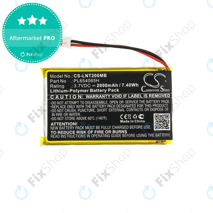 Batterie pour Luvion Prestige Touch 2, 2000mAh, Li-Pol, 3.7V, PL654065H, HQ