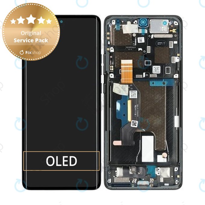 Motorola Edge 50 Ultra - Écran LCD + Écran tactile + Cadre (Forest Grey) - 5D68C24483 Genuine Service Pack
