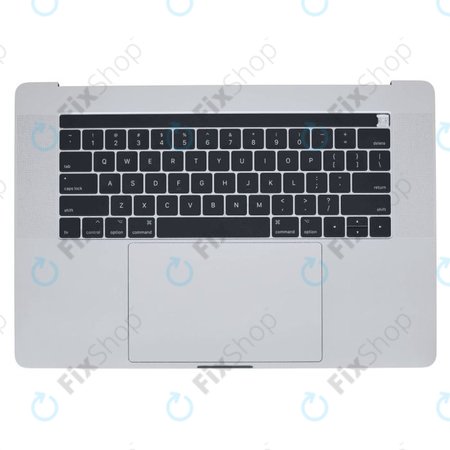 Apple MacBook Pro 15" A1707 (Fin 2016 - Mi 2017) - Cadre clavier supérieur + clavier US + microphone + trackpad + haut-parleurs (Argent)