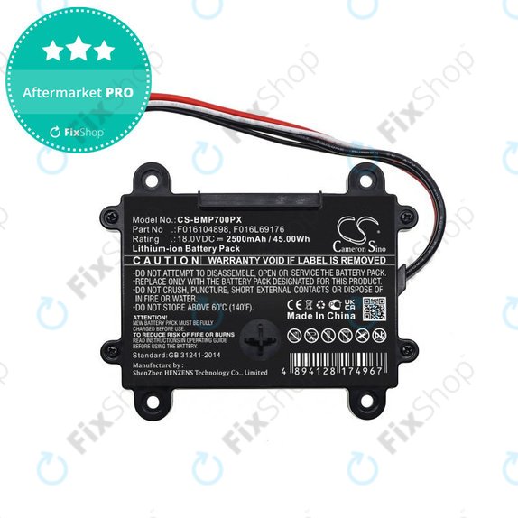Batterie pour Bosch Indego 350, 400, M 700, Indego S+ 350, 2500mAh, Li-Ion, 18V, F016104898, HQ