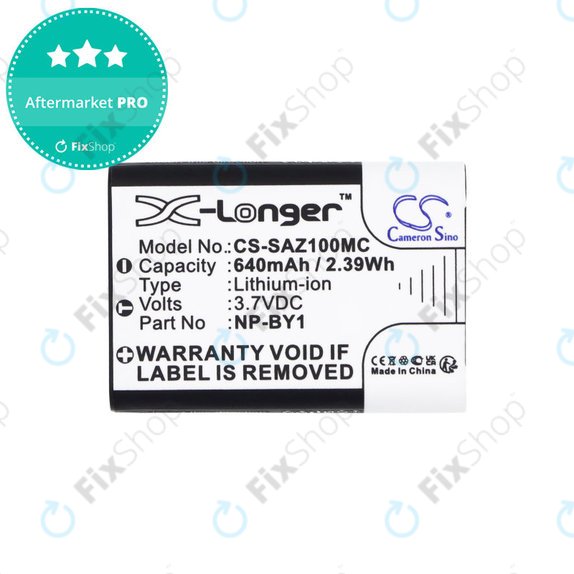Batterie pour Sony HDR-AZ1, 640mAh, Li-Ion, 3.7V, NP-BY1, HQ