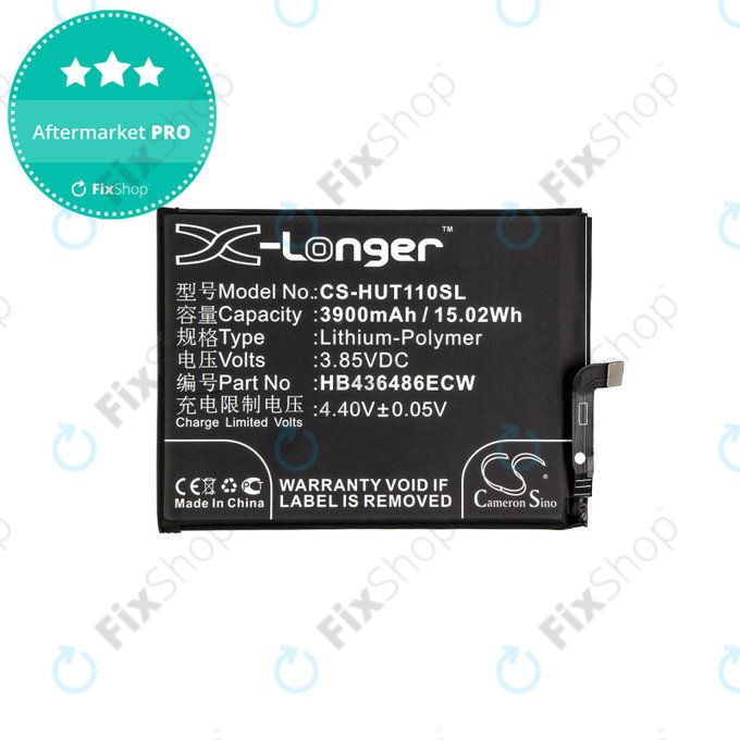 Batterie pour Huawei Mate 10 Lite, Honor View 20, 3900mAh, Li-Pol, 3.85 V, HB436486ECW, HQ