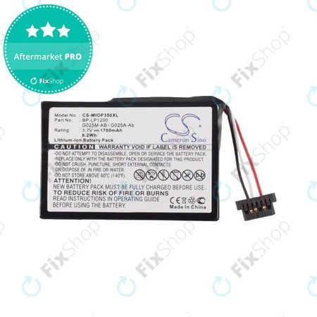 Batterie pour Mitac Mio P350, 1700mAh, Li-Ion, 3.7V, BL-LP1230, HQ