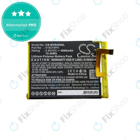 Batterie pour Blackview BV5500, 4000mAh, Li-Pol, 3.85V, 416078PH, HQ