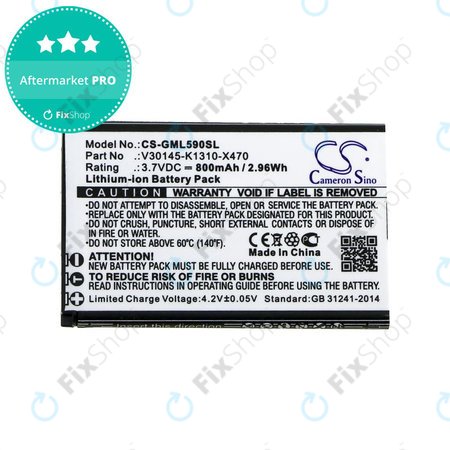 Batterie pour Saiet Lumina, Ready, Single, Brondi Amico Favoloso, Gigaset GI390, 590, 800mAh, Li-Ion, 3.7V, V30145-K1310-X470, HQ