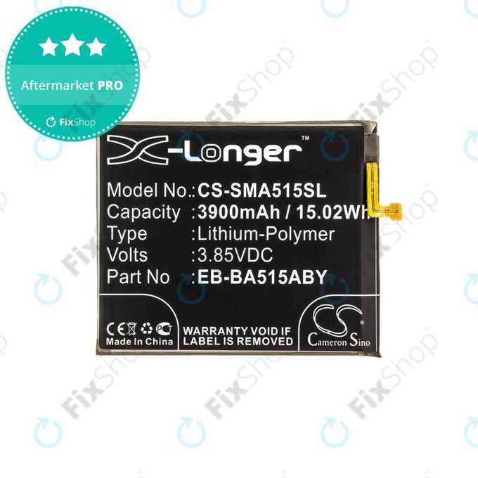 Batterie pour Samsung A51 A515F, 3900mAh, Li-Pol, 3.85 V, EB-BA515ABY, HQ