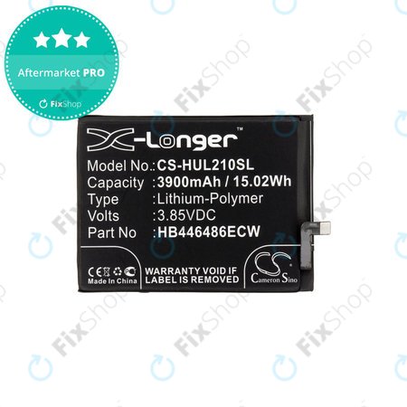 Batterie pour Huawei P Smart Pro 2019, 3900mAh, Li-Pol, 3.85V, HB446486ECW, HQ