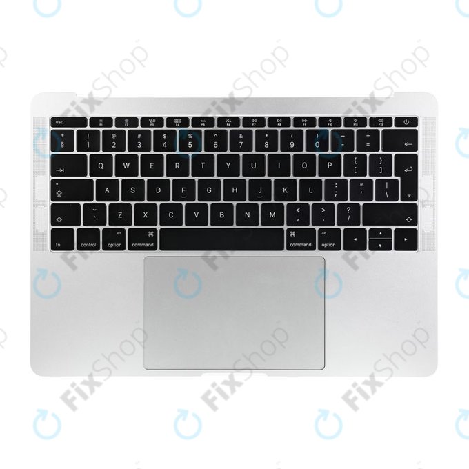 Apple MacBook Pro 13" A1708 (Fin 2016 - Mi 2017) - Cadre clavier supérieur + clavier UK + microphone + trackpad + haut-parleurs (argent)