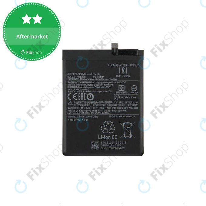 Xiaomi Mi 10T 5G, Mi 10T Pro 5G - Batterie BM53 5000mAh