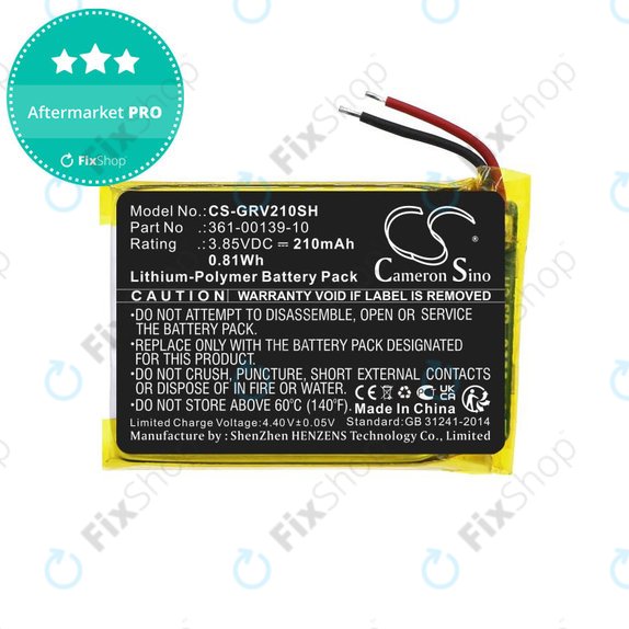 Batterie pour Garmin Venu 2, 210mAh, Li-Pol, 3.85V, 361-00139-10, HQ