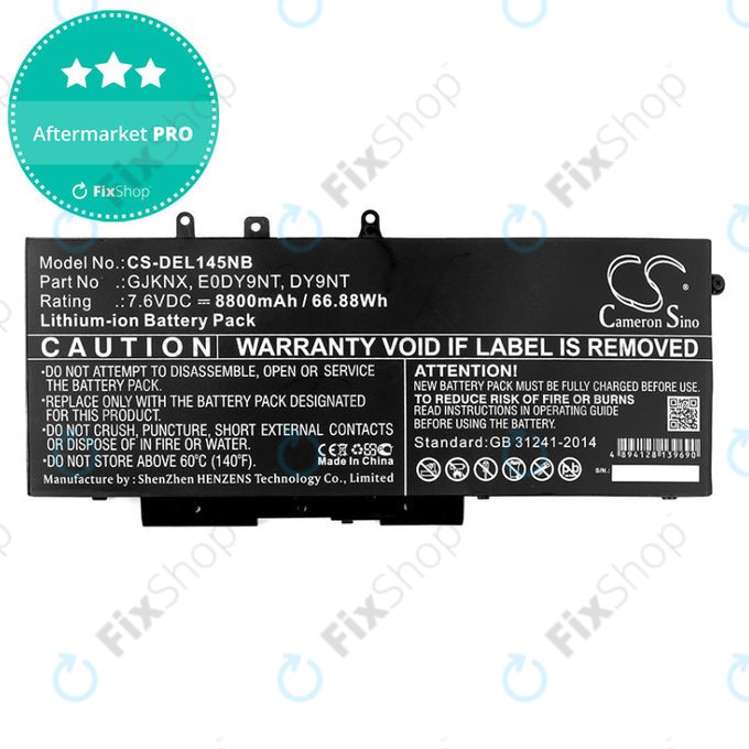 Batterie pour Dell Latitude 14 5490, Latitude 14 5491, 8800mAh, Li-Ion, 7.6V, 00JWGP, HQ