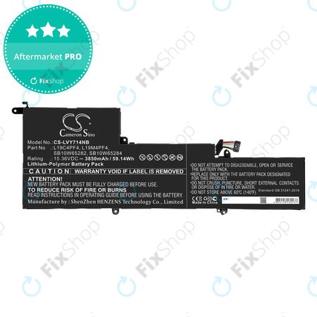 Batterie pour Lenovo Yoga Slim 7, 14s, 3850mAh, Li-Pol, 15.36V, L19C4PF4, HQ