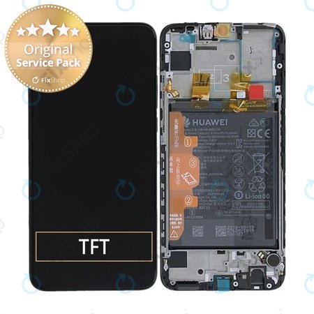 Huawei P Smart (2019), P Smart Plus (2019) - Écran LCD + Ecran Tactile + Cadre + Batterie (Midnight Black) - 02352JEY, 02352JFA Genuine Service Pack