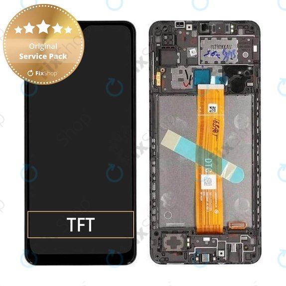 Samsung Galaxy A12 A127F, A032F - Écran LCD + Ecran Tactile + Cadre (Black) - GH82-26485A, GH82-26486A Genuine Service Pack