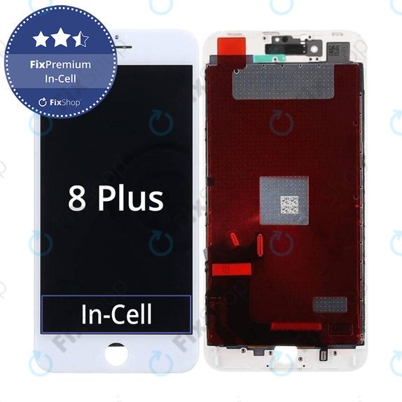 Écran In-Cell pour iPhone 8 Plus, White, Tactile avec cadre, FixPremium