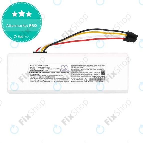 Batterie pour Xiaomi Dreame MC1808, Roborock 1C, 5200mAh, Li-Ion, 14.4V, BRR-2P4S-2600S, HQ
