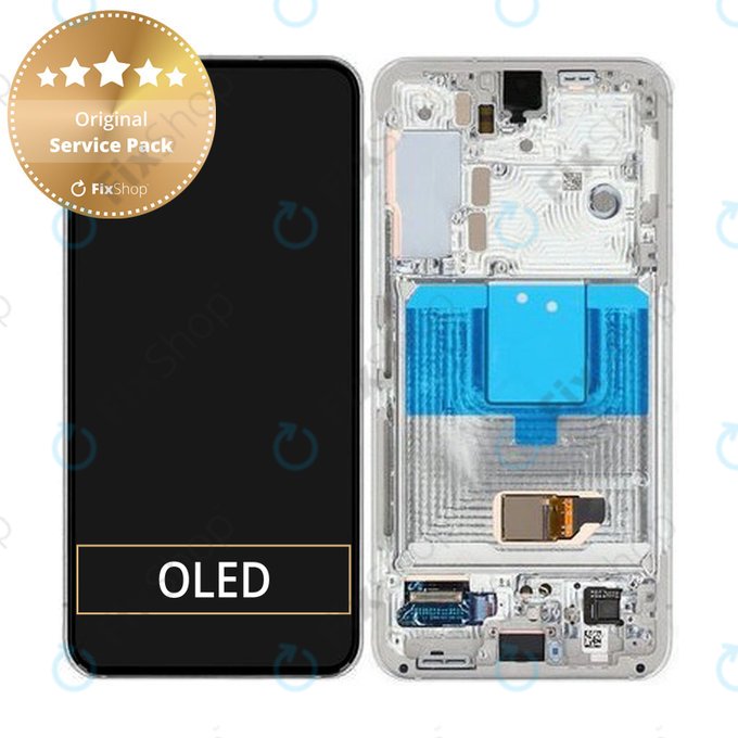 Samsung Galaxy S22 S901B - Écran LCD + Écran tactile + Cadre (Blanc fantôme) - GH82-27520B, GH82-27521B Genuine Service Pack