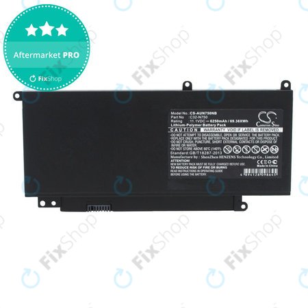 Batterie pour Asus N750, R750, 6250mAh, Li-Pol, 11.1V, C32-N750, HQ