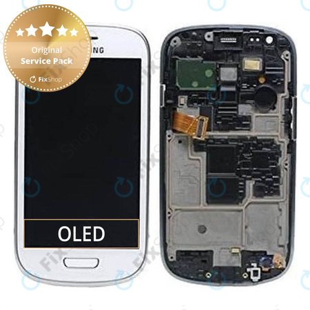 Samsung Galaxy S3 Mini i8190 - Écran LCD + Ecran Tactile + Cadre (Blanc) - GH97-14204A Genuine Service Pack