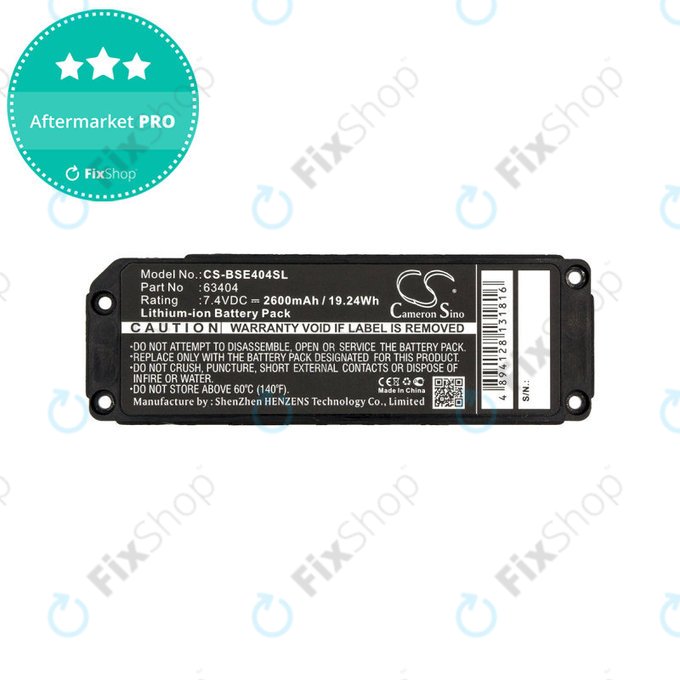 Batterie pour Bose 413295, Bose SoundLink Mini, 2600mAh, Li-Ion, 7.4V, 063404, HQ