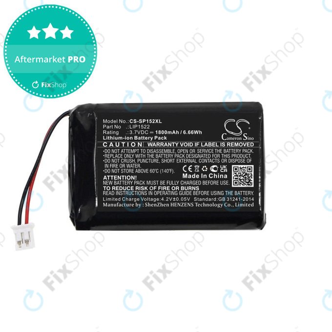 Batterie pour Sony Dualshock 4 Wireless Controller, 1800mAh, Li-Ion, 3.7V, LIP1522, HQ