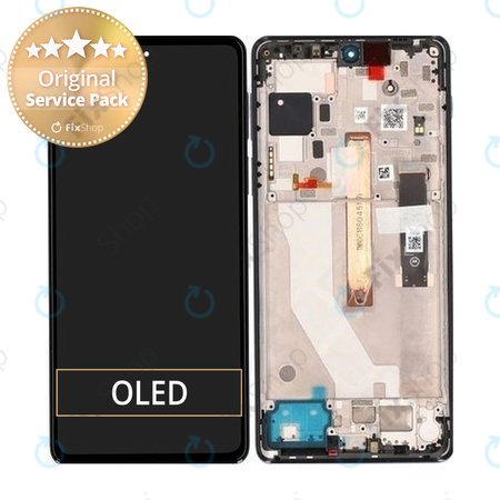 Motorola Edge 20 Pro XT2153 - Écran LCD + Écran tactile + Cadre (Bleu nuit) - 5D68C19375 Genuine Service Pack
