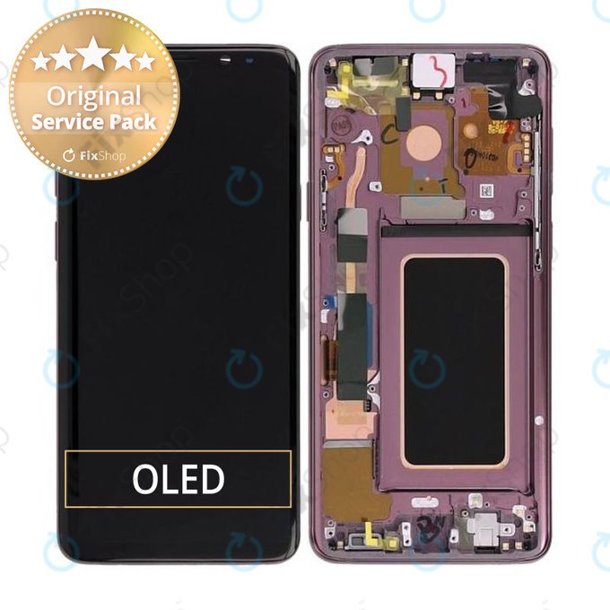 Samsung Galaxy S9 Plus G965F, G965FD - Écran LCD + Écran Tactile + Cadre (Violet Lilas) - GH97-21691B, GH97-21722B, GH97-21692B Genuine Service Pack