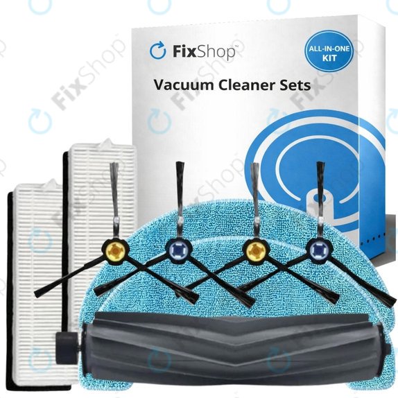 Kit de pièces de rechange pour ETA Falco Smart, Silvercrest SSR A1 SSR AL1, Tesla Robostar T82 (1x Brosse principale, 2x Filtre, 4x Brosse latérale, 2x Chiffon de vadrouille)