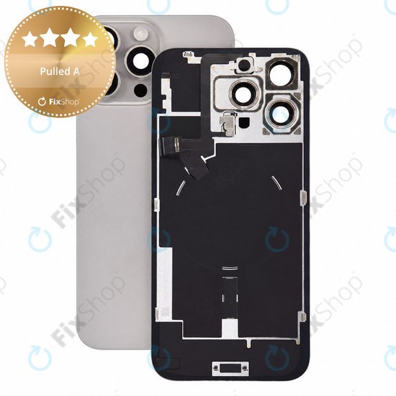 Verre de coque arrière pour iPhone 16 Pro Max, Natural Titanium, Pulled A