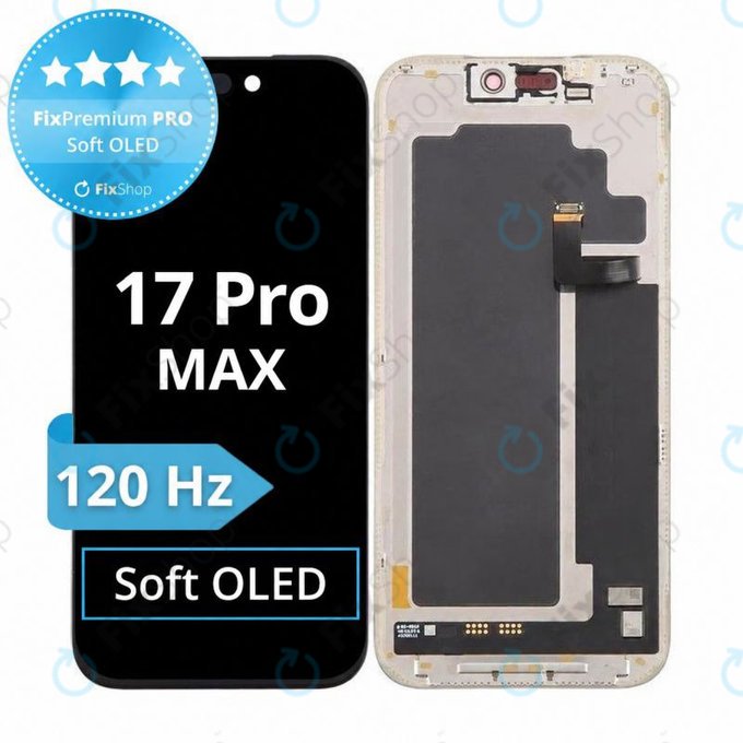 Écran Soft OLED 120Hz pour iPhone 17 Pro Max, Tactile avec cadre, FixPremium PRO