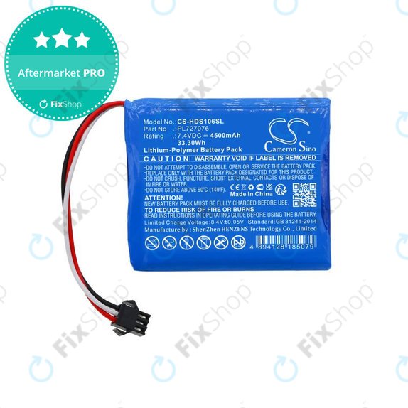 Batterie pour Hantek DSO-1062B, DSO-1202B, DSO-1202S, 4500mAh, Li-Pol, 7.4V, PL727076, HQ