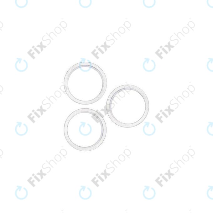 Apple iPhone 14 Pro, 14 Pro Max - Cadre d&#x27;objectif de caméra arrière (Argent) - 3pcs
