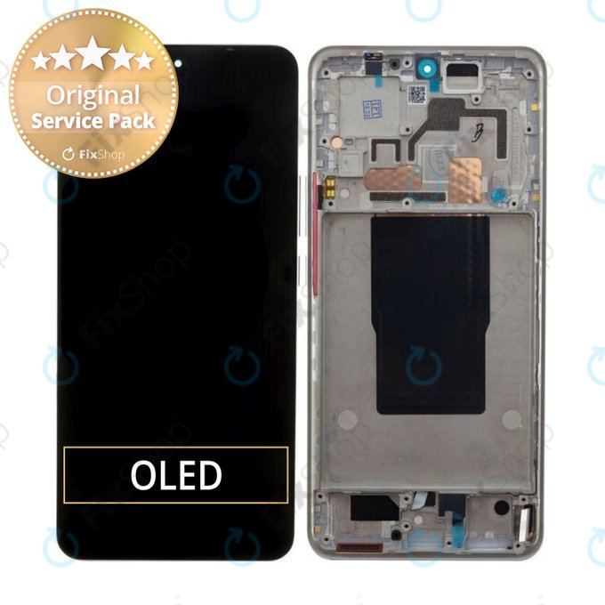 Xiaomi 12T Pro 22081212UG - Écran LCD + Écran Tactile + Cadre (Argent) - 560004L12U00 Genuine Service Pack