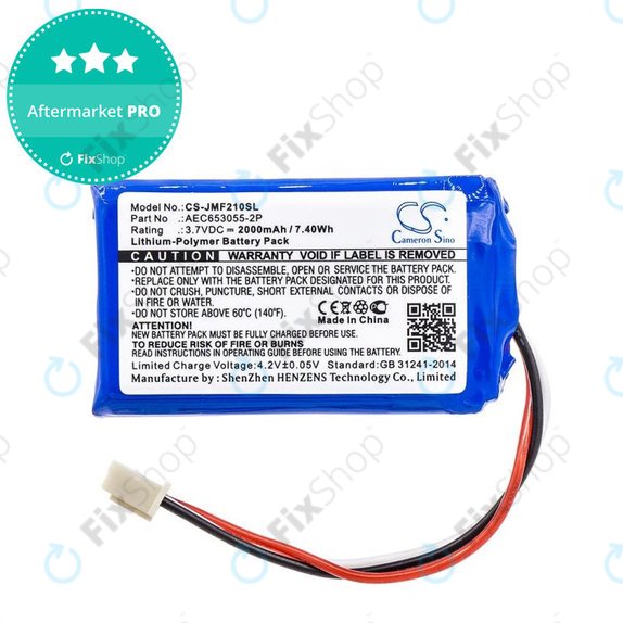 Batterie pour JBL Flip 2 (2013), 2000mAh, Li-Pol, 3.7V, AEC653055-2P, HQ