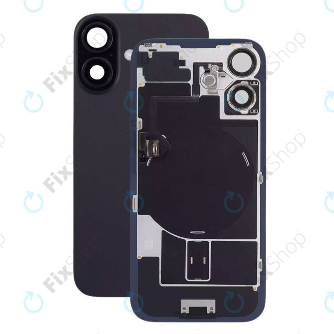 Apple iPhone 16 Plus - Verre de la coque arriere + Verre de caméra + Plaque en métal + Aimants MagSafe (Black)